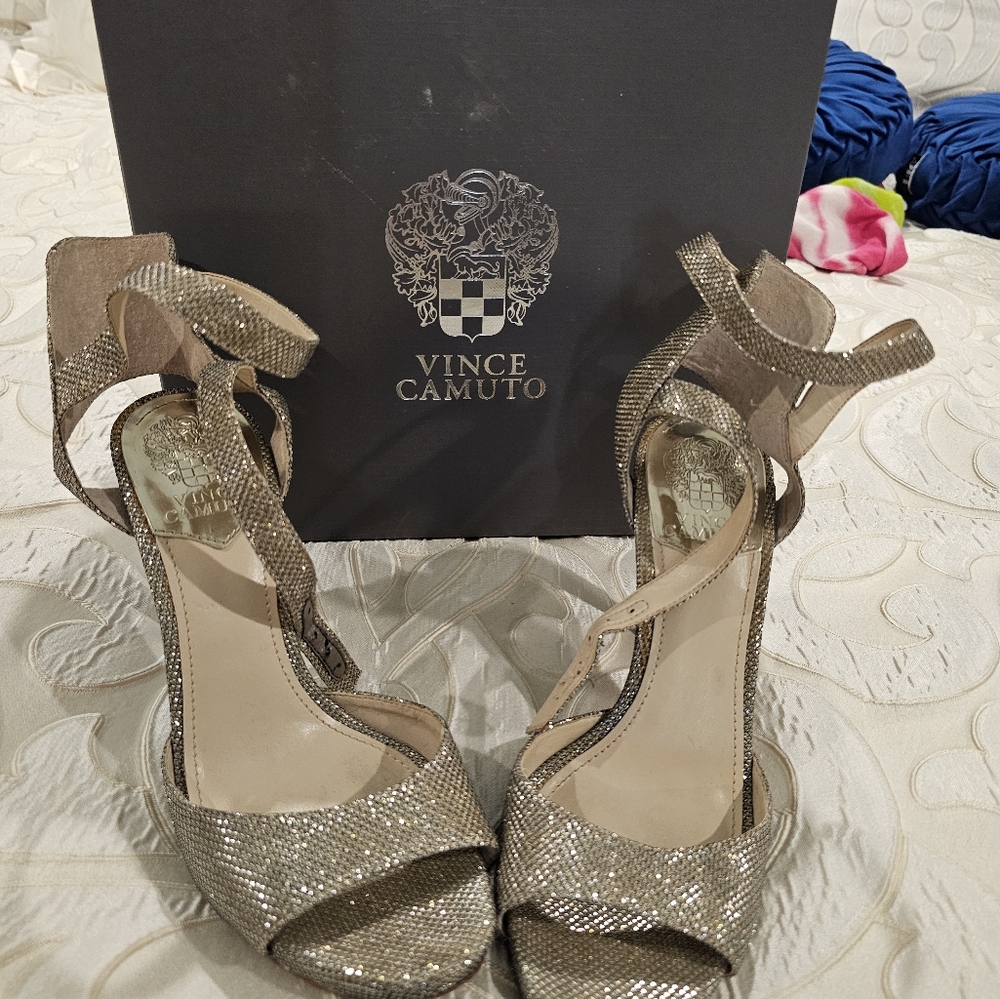 Vince Camuto Shimmering Gold Heels